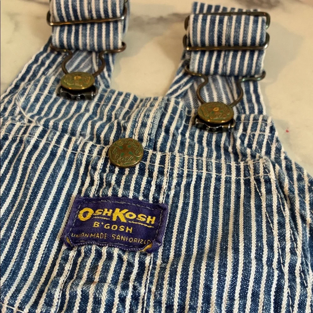 OshKosh B'gosh Navy and White Striped Kids Overalls